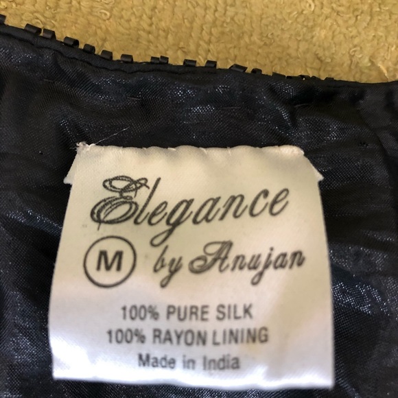 Vintage sequin blouse Elegance Anujan Silk and sequins Medium - Picture 10 of 11